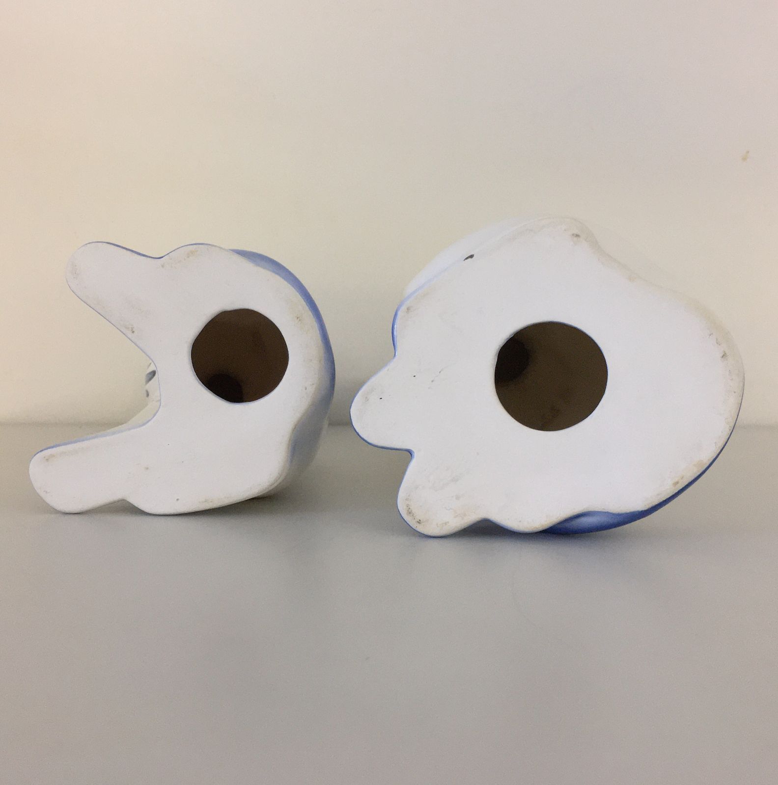 ○ねこの置物 ネコ 猫 花 陶器 昭和レトロ かわいい 夫婦 2匹セット