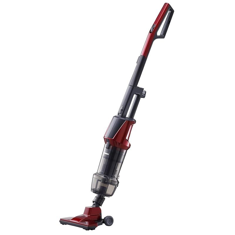 TWINBIRD ツインバード 掃除機 コード式 スティック ハンディクリーナー サイクロン式 自立 ラクステ パワフル吸引 2WAY ルビーレッド 赤 TC-5147R 0