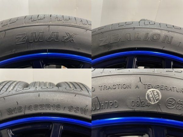 新品 バランス調整済み【ZMAX ZEALION 215/45R18 93W】2024年製 夏タイヤ【Bahn Sport 18インチ 7J5HPCD100+48】プリウス等　(MTD725)クレジットカード QRコード決済可能 新品 バランス調整済み【ZMAX ZEALION 215/45R18 93W】2024年製 夏