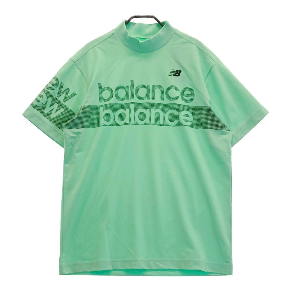 サイズ 7 NEW BALANCE GOLF ニューバランス 2025年モデル ハイネック半袖Tシャツ ロゴ柄 グリーン系 240101536231 ゴルフウェア メンズ ストスト
