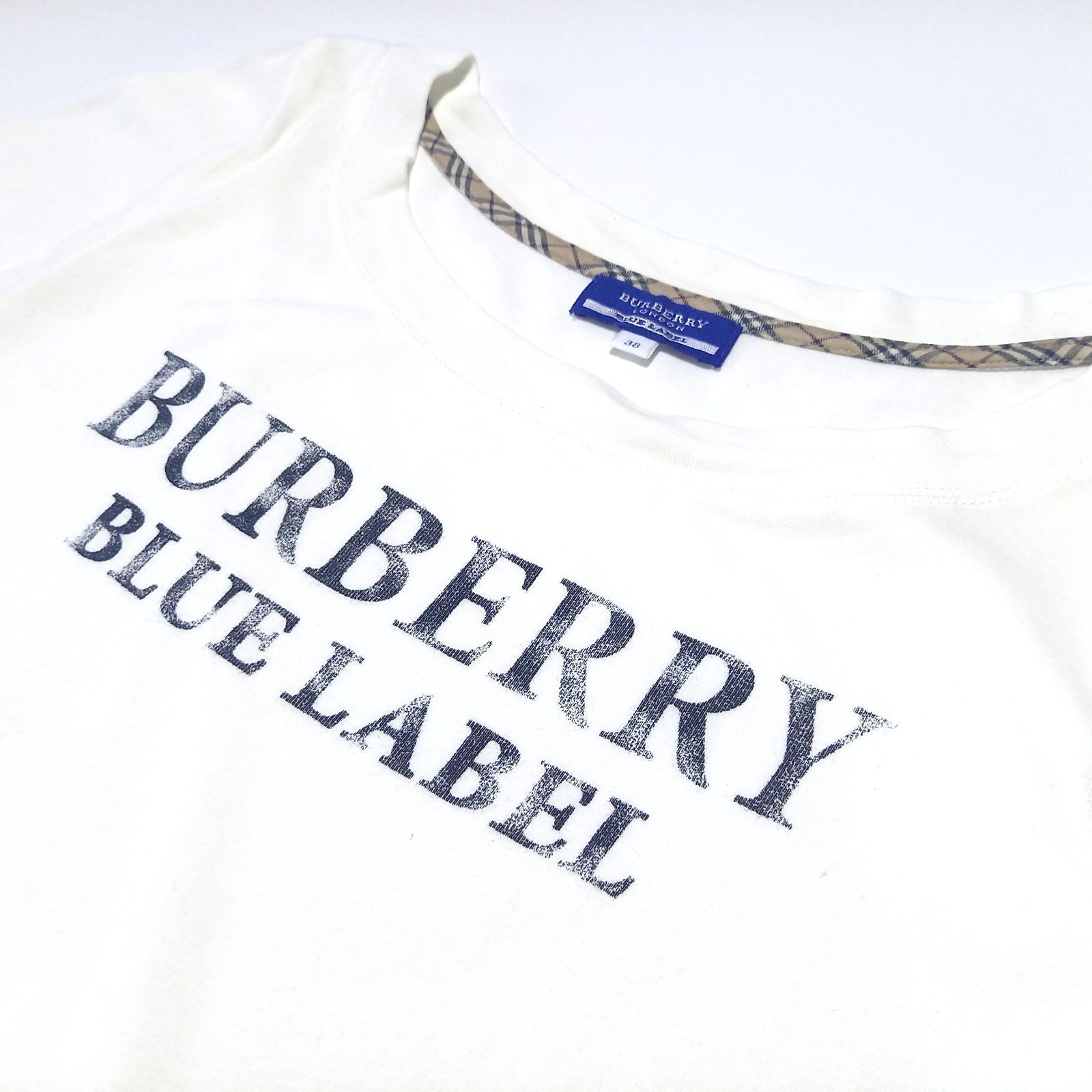 バーバリー ブルーレーベル ロゴTシャツ カットソー ホワイト 白