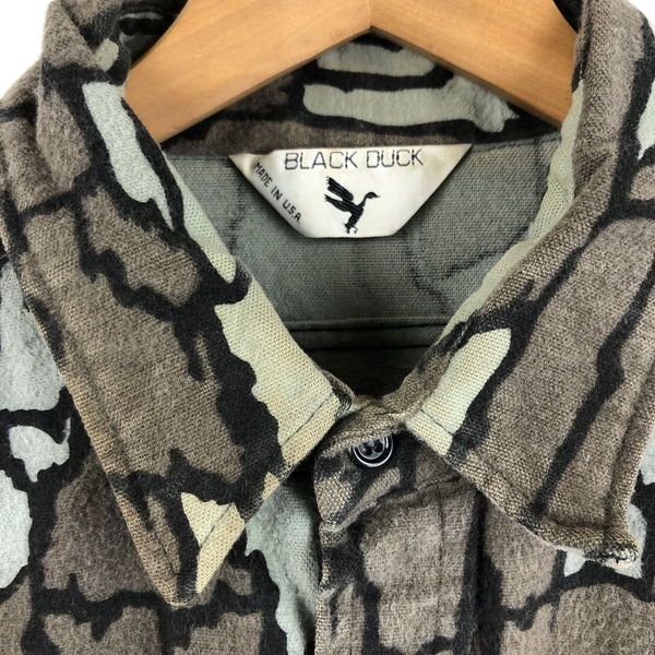 おすすめ 古着】 BLACK DUCK ヘビー フランネルシャツ リアルツリーカモ トップス