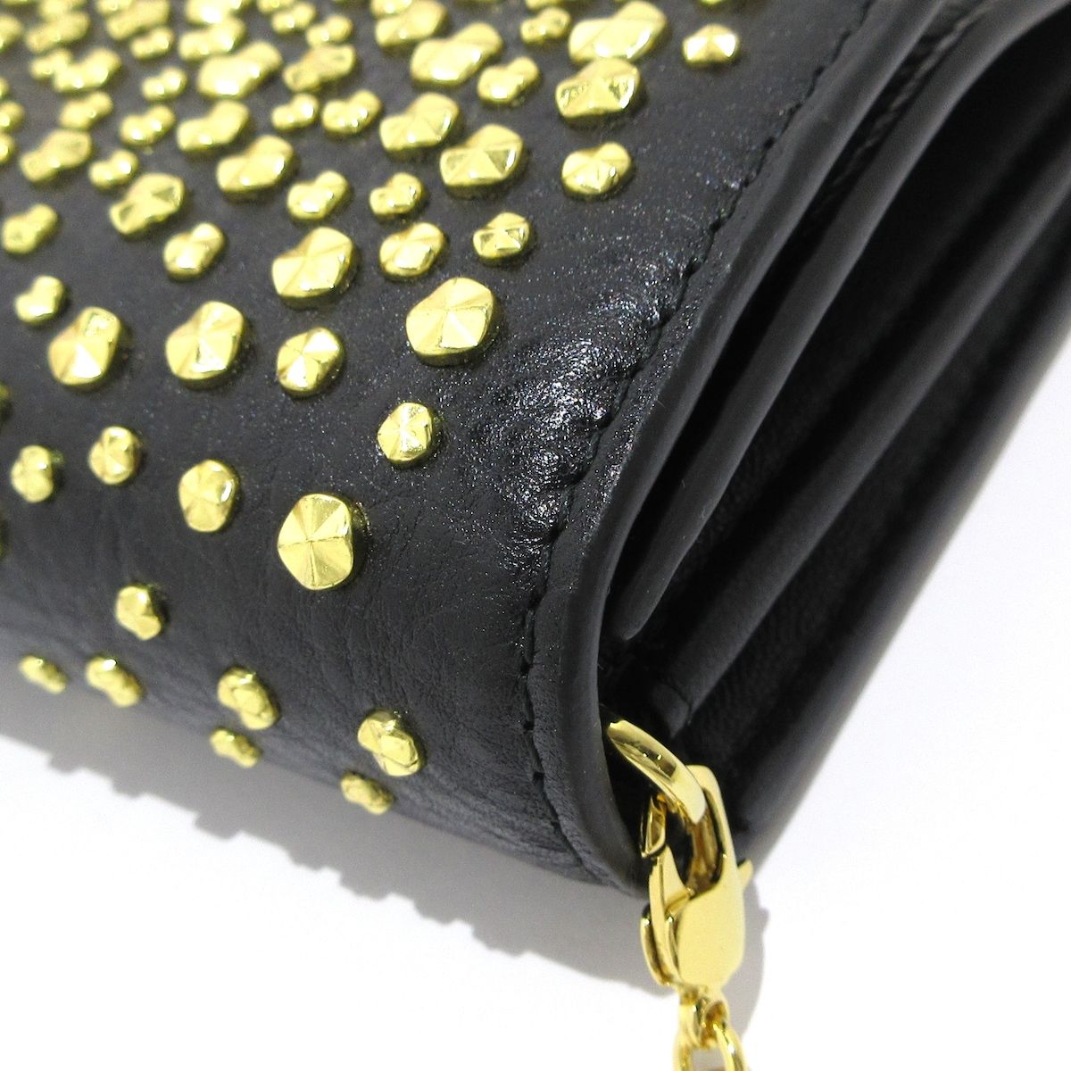 英*）様 アレキサンダーマックイーン　スカルスタッズ財布　ゴールド×ブラック 英*）様 アレキサンダーマックイーン スカルスタッズ財布 ゴールド