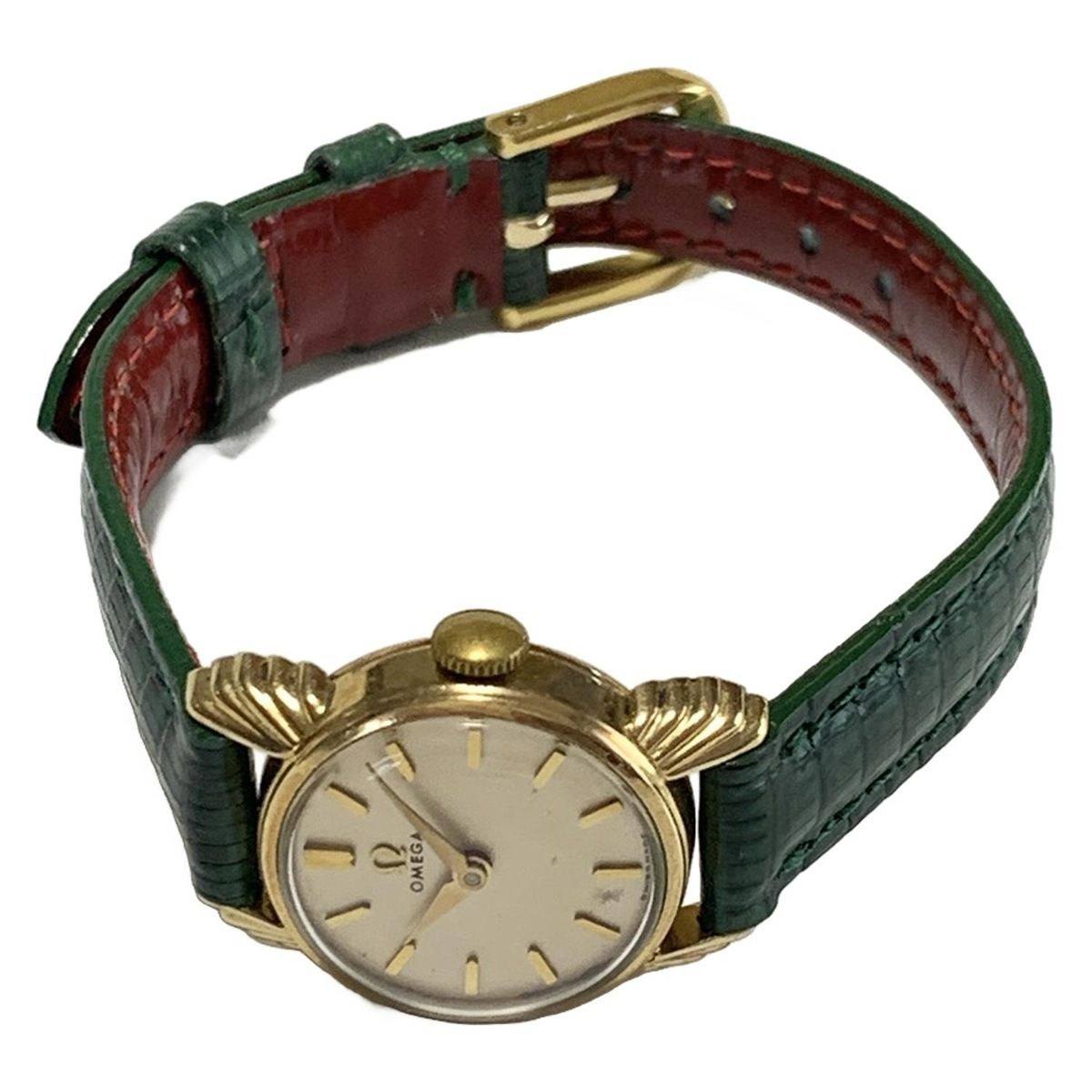 OMEGA オメガ 腕時計 - レディース アンティーク|社外ベルト|要OH 白