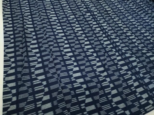 平和屋着物▽久留米絣 単衣 綿 籬文 逸品 DAAQ3615az