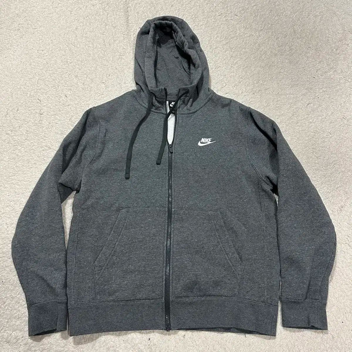 【雷市場（ポンジャン）商品韓国直送】 Nike(ナイキ） フード付き ジップアップパーカー オーバーサイズ 裏起毛 m