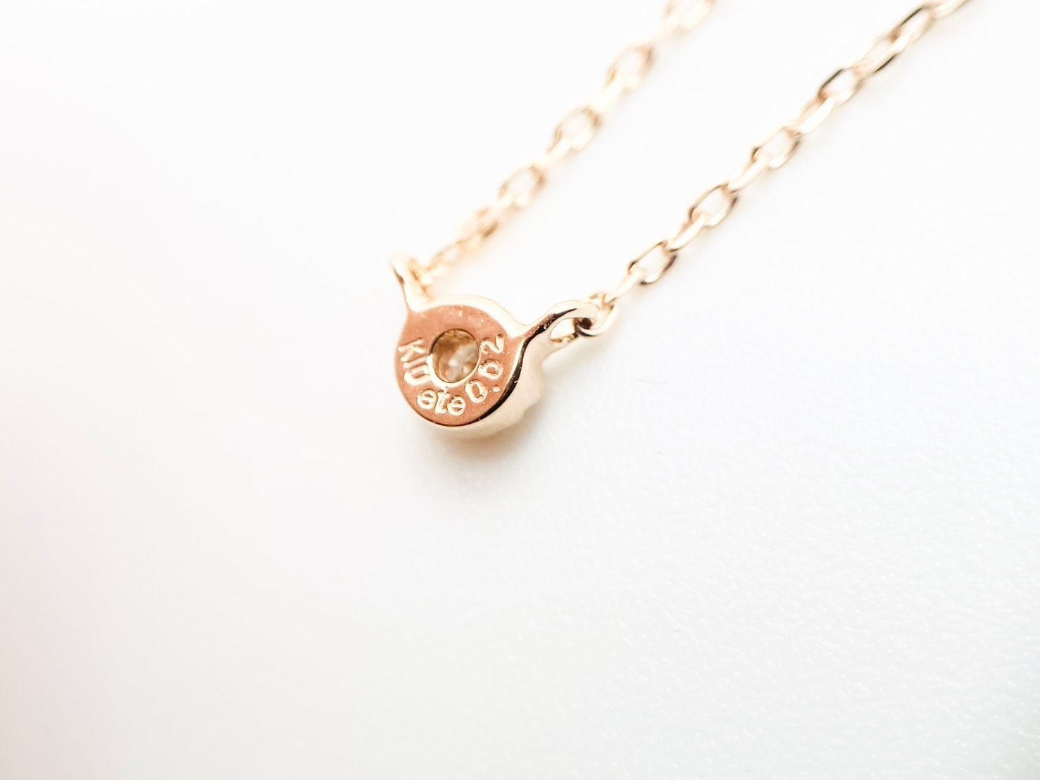 ☆ete エテ K10PG D0.02ct ダイヤモンド 一粒 ネックレス ピンク