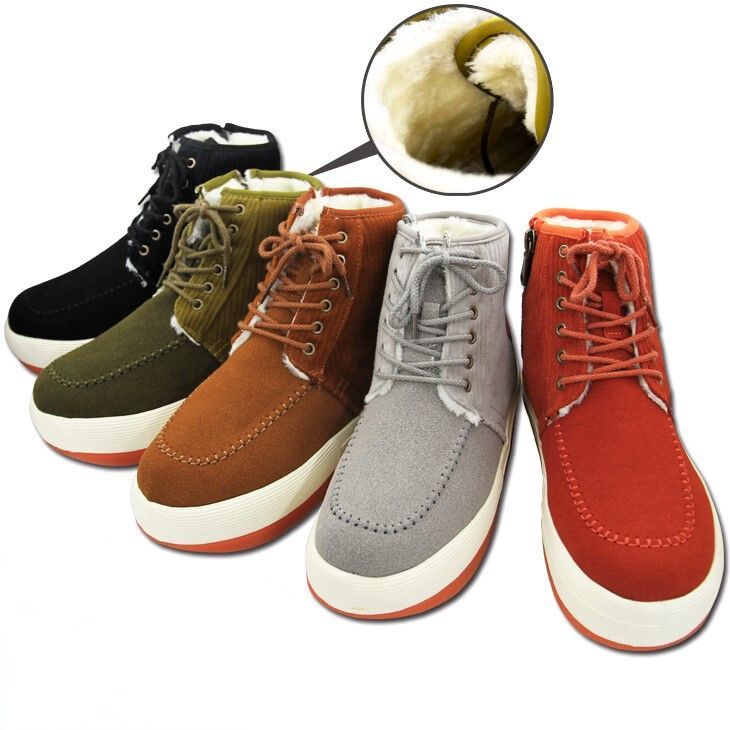 コーデュロイ ボア ボーダー ブーツ 25.5cm-27.0cm