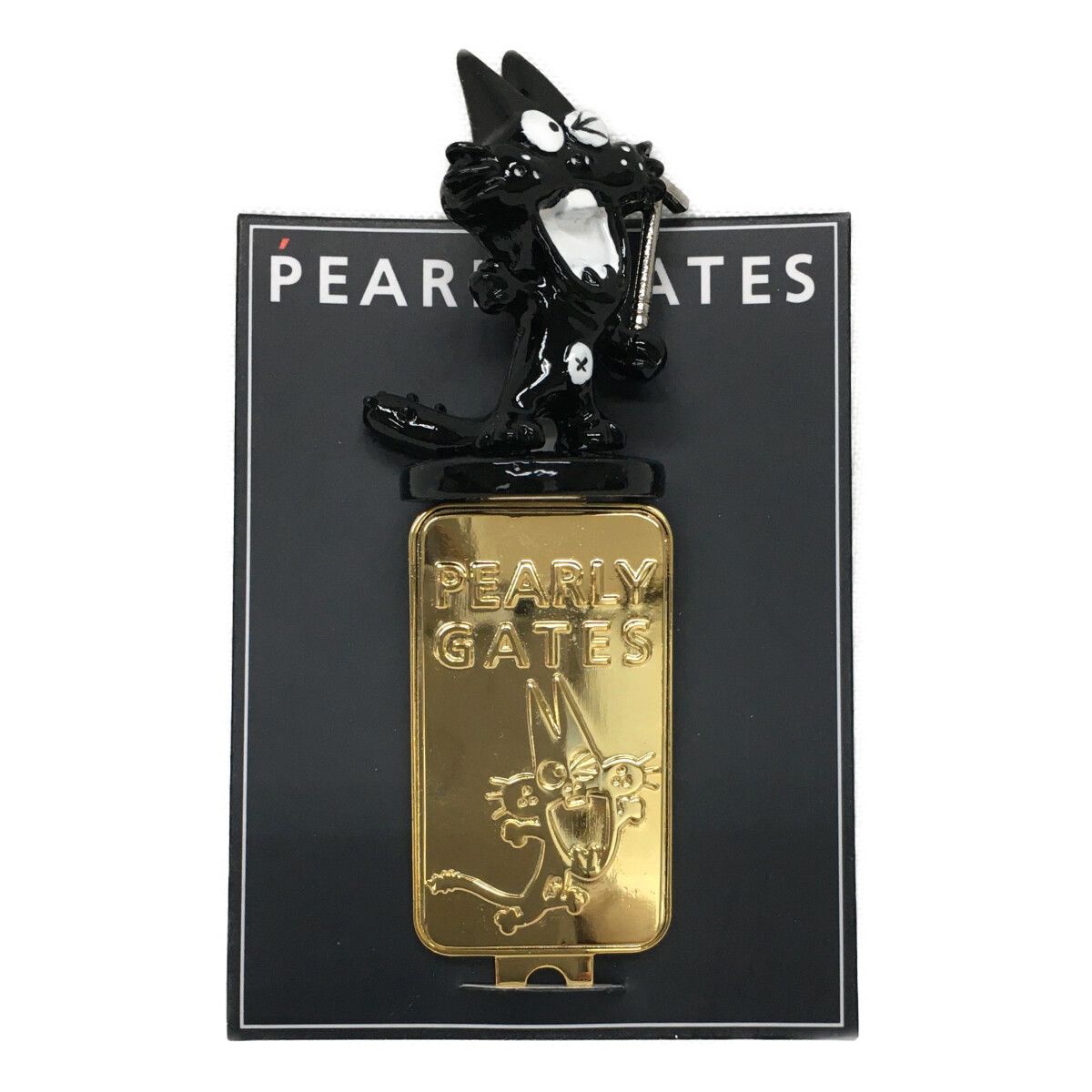 未使用品 パーリーゲイツ PEARLY GATES マーカー ブラック ゴールド ニャロメ立体マーカー