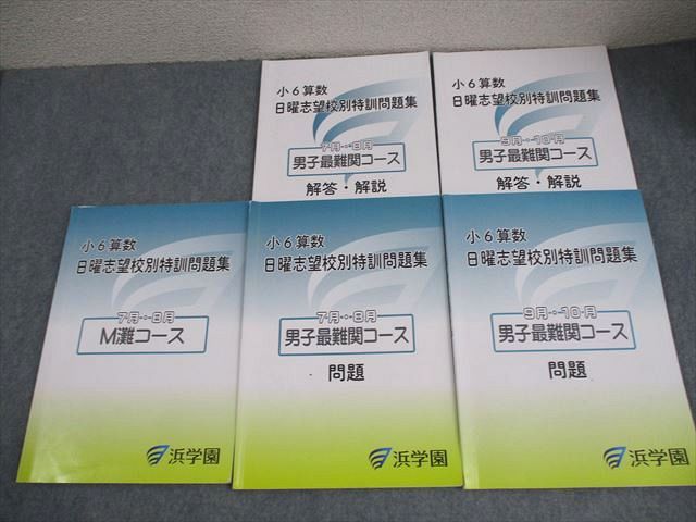 [定休日以外毎日出荷中] 浜学園 小6 日曜志望校別特訓問題集 M灘/男子最難関コース 算数 その他