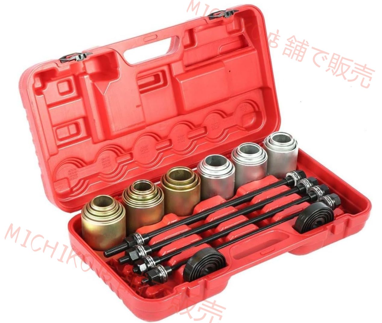 26ピースプーラープレス交換ベアリング取り外しツール 引っ張りスピンドル炭素鋼車ユニバーサル車 ブッシュベアリング取り外しツール