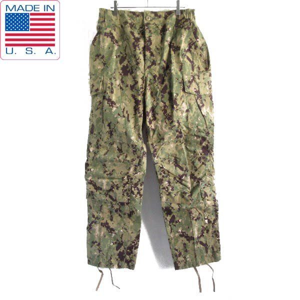 実物 米軍 US NAVY NWU AOR 2 デジカモ 迷彩 TYPE 3 コンバットパンツ M-R カーゴ パンツ サバゲー アメリカ製 D 150-25-0047 ZV