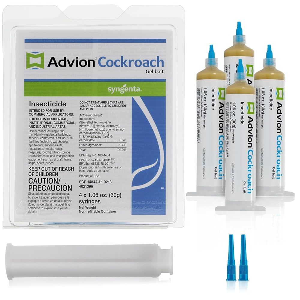 Syngenta 383920 Advion Cockroach Gel Bait 4 X 30 Gram Tubes Roach Control 4 30 Brown