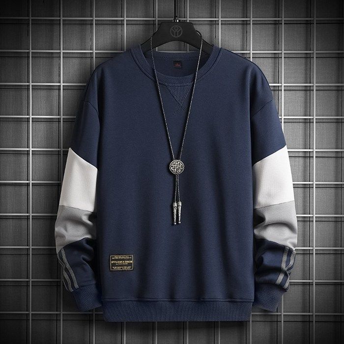 新作，格安 メンズ トレーナー 秋服 秋 秋物 トップス クルーネック 切り替え袖 ファッション 秋 新作 sGt9173 トレーナー・スウェット