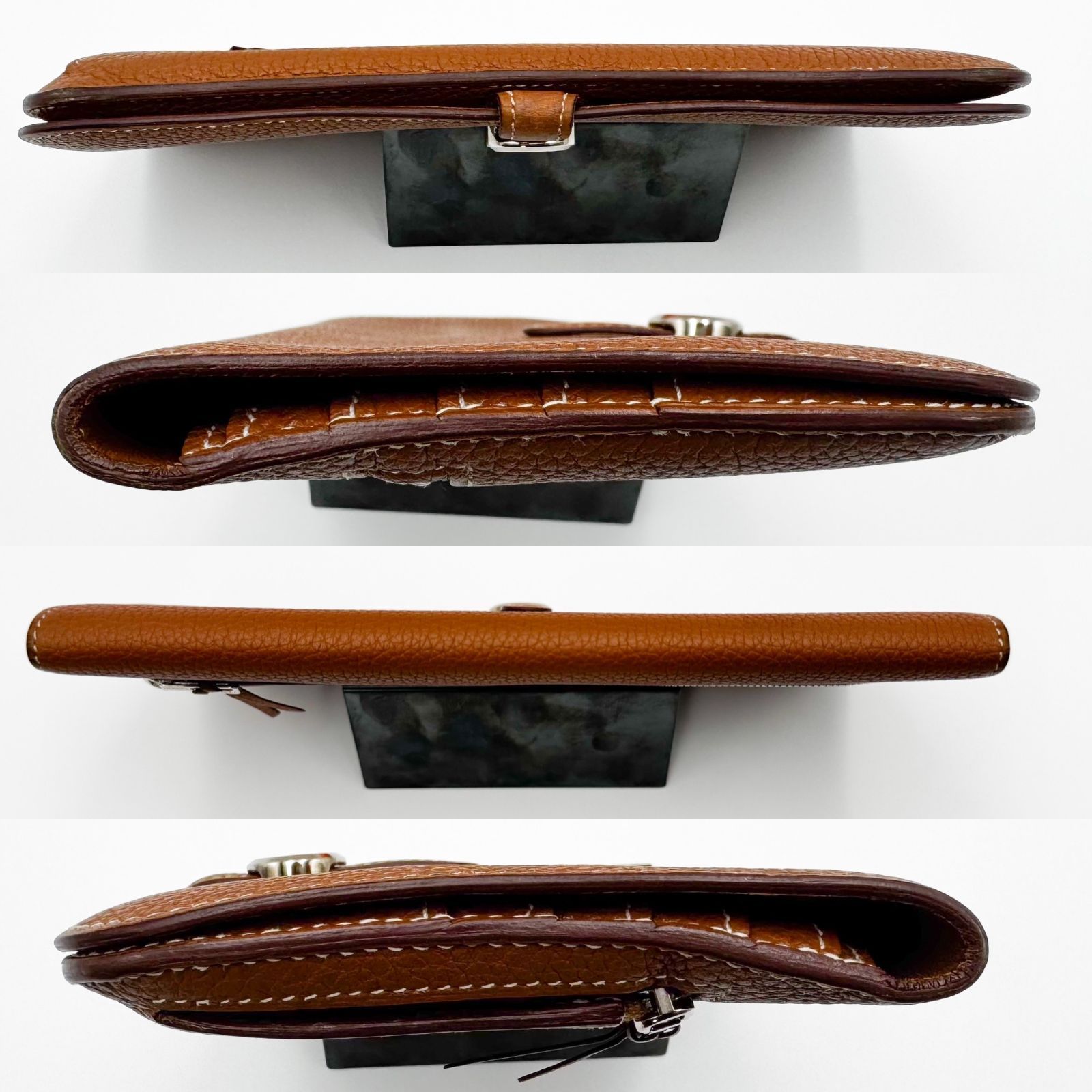 エルメス HERMES ドゴンロング エトゥープ トゴ C刻印 長財布 二つ折り