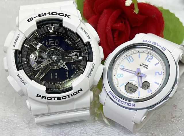 恋人たちのGショックペア G-SHOCK BABY-G ペアウォッチ ペア腕時計 カシオ 2本セット  アナデジ GA-110GW-7AJFBGA-290DR-7AJF  プレゼント   ラッピング無料  メッセージカード手書きします クリスマス