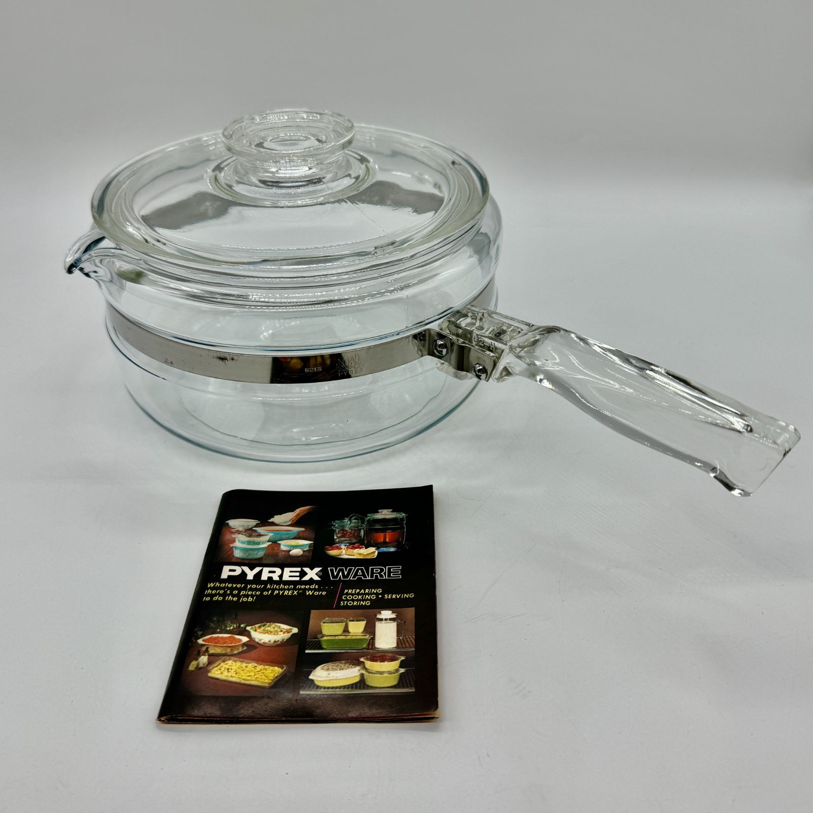 品 PYREX オールドパイレックス 耐熱ガラス片手鍋 ソースパン 調理器具 USA 昭和レトロ 当時物