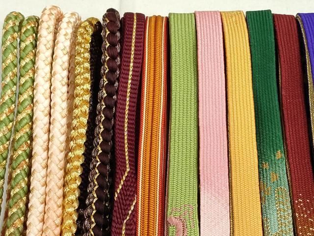 平和屋着物○和装小物 帯締め20本 高麗組 笹浪組 角八つ組 金銀糸 逸品  