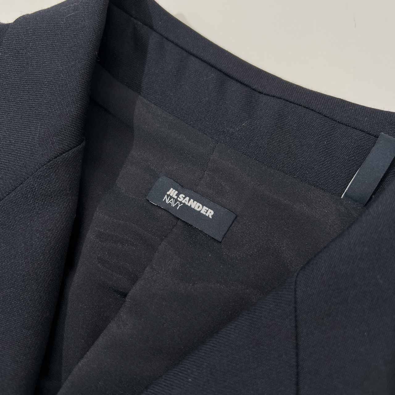 ジルサンダー JIL SANDER NAVY イタリア製 バッククロス ノースリーブシャツブラウス 36