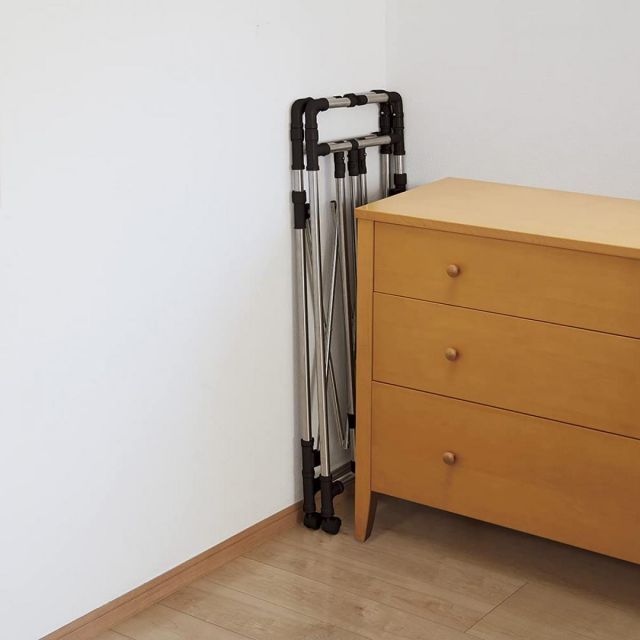 ベストコ ステンレス たたんでコンパクト たっぷり 物干し NY-230 室内物干し 部屋干し キャスター付き SKLAD-KIRPICHA_RU