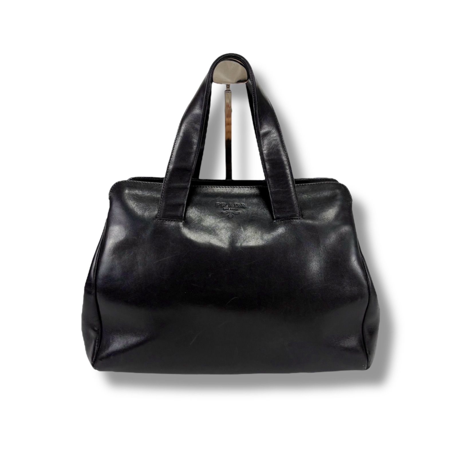 プラダ PRADA ハンドバッグ ミニボストンバッグ ブラック レザー