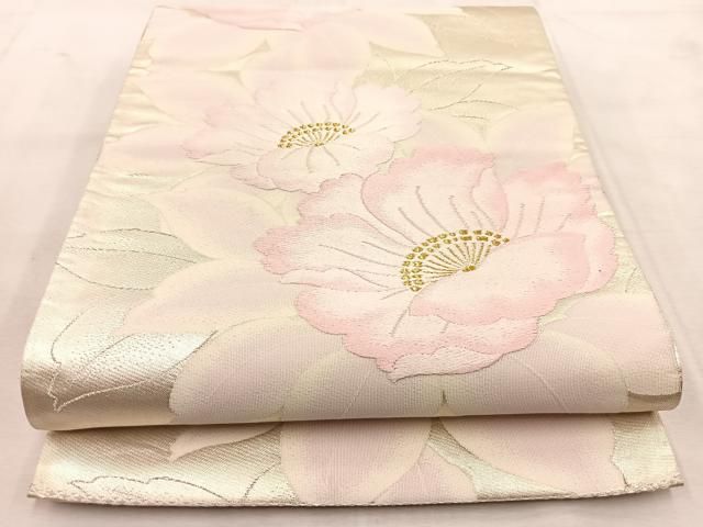 平和屋着物◎六通柄袋帯 舞花文 金銀糸 正絹 逸品 BAAU6877yc