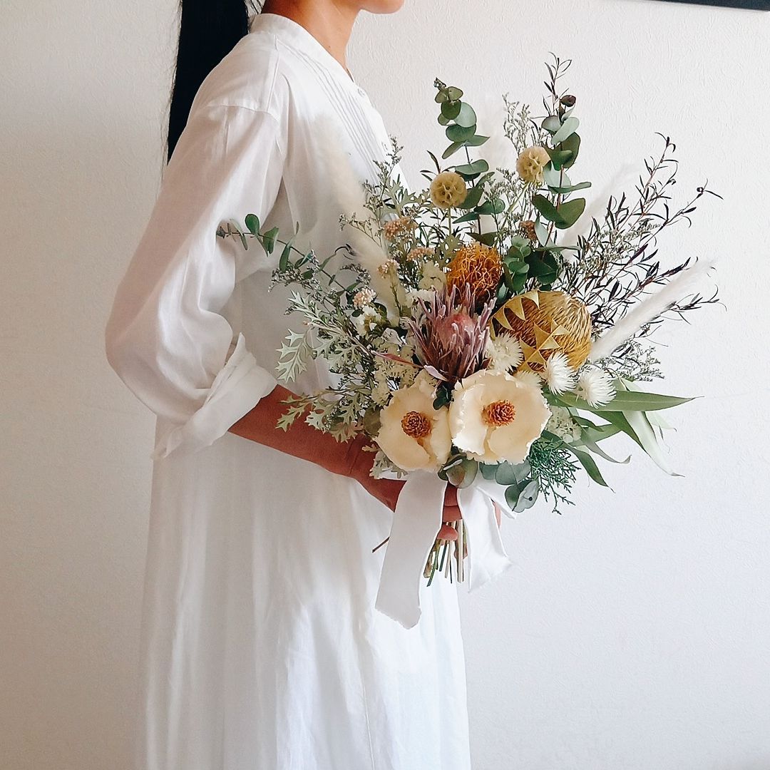 152 ドライフラワー ブーケ ブートニア スワッグ ウェディング 前撮り  