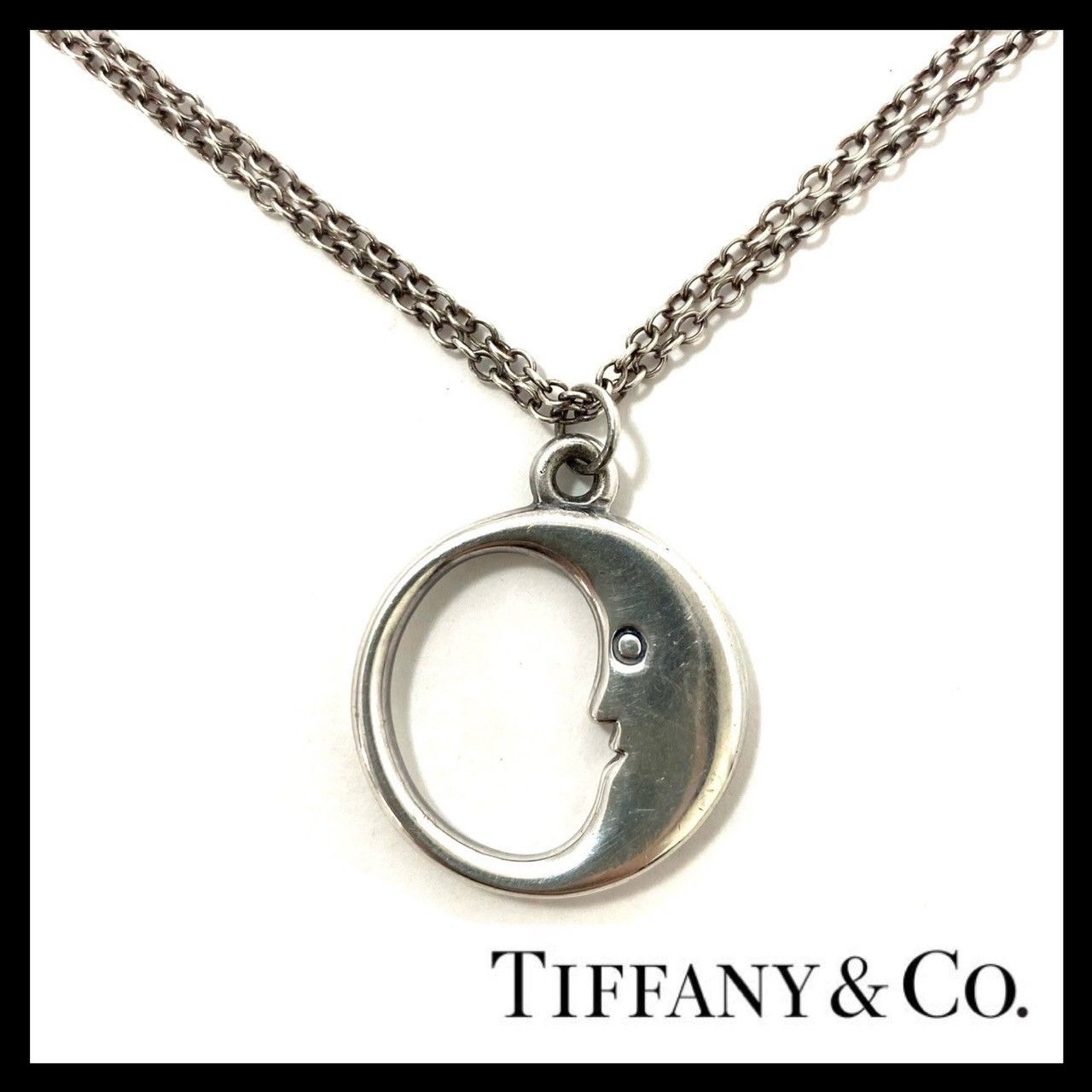 Y【TIFFANY&Co.】マンインザムーン 2連 ネックレス SV925