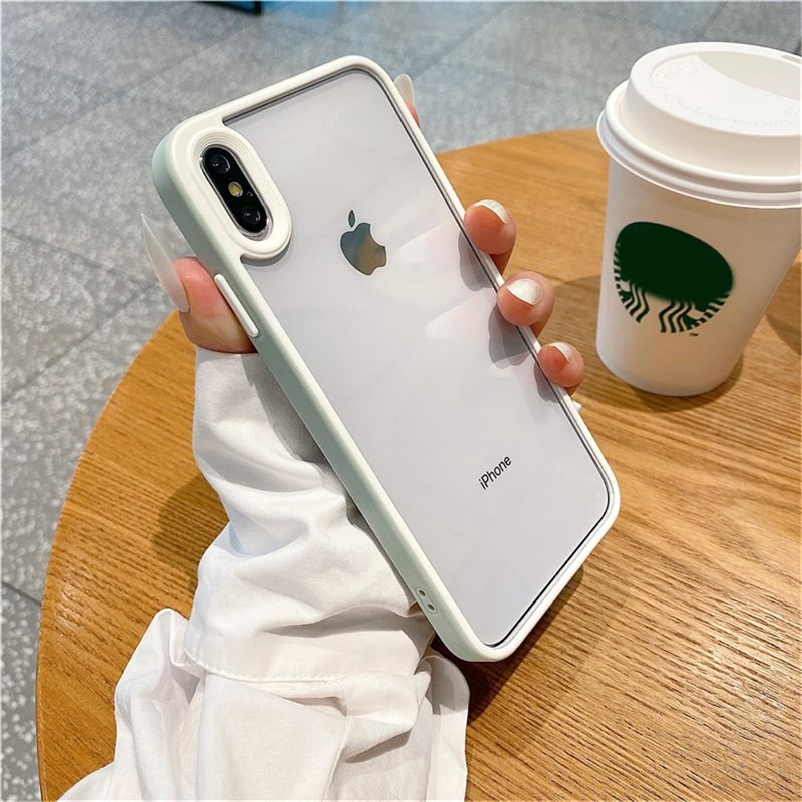 iPhone xr ケース かわいい おしゃれ 韓国 クリア ハード サイドケース 