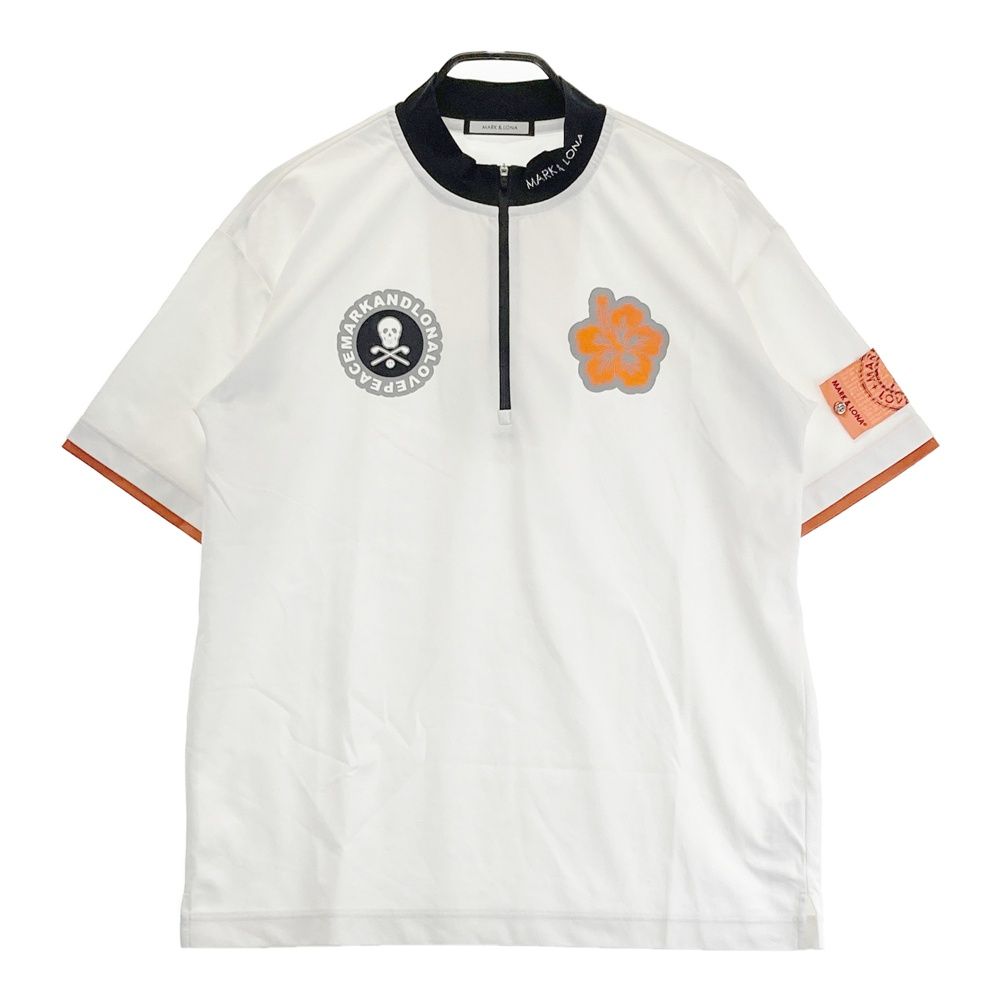 サイズ 50 MARK-LONA マークアンドロナ ハーフジップ 半袖Tシャツ ホワイト系 240101533038 ゴルフウェア メンズ ストスト