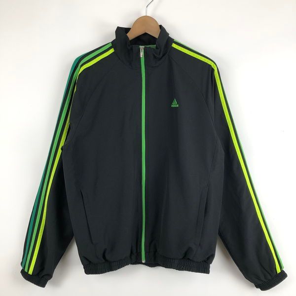 【古着】 adidas アディダス ナイロンジャケット 袖ライン ブラック系 メンズM 【中古】 n053121