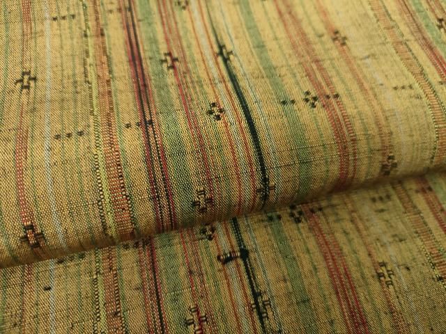 平和屋着物○上質な紬 花織 変わり間道 証紙付き 正絹 逸品 DAAS3060ps