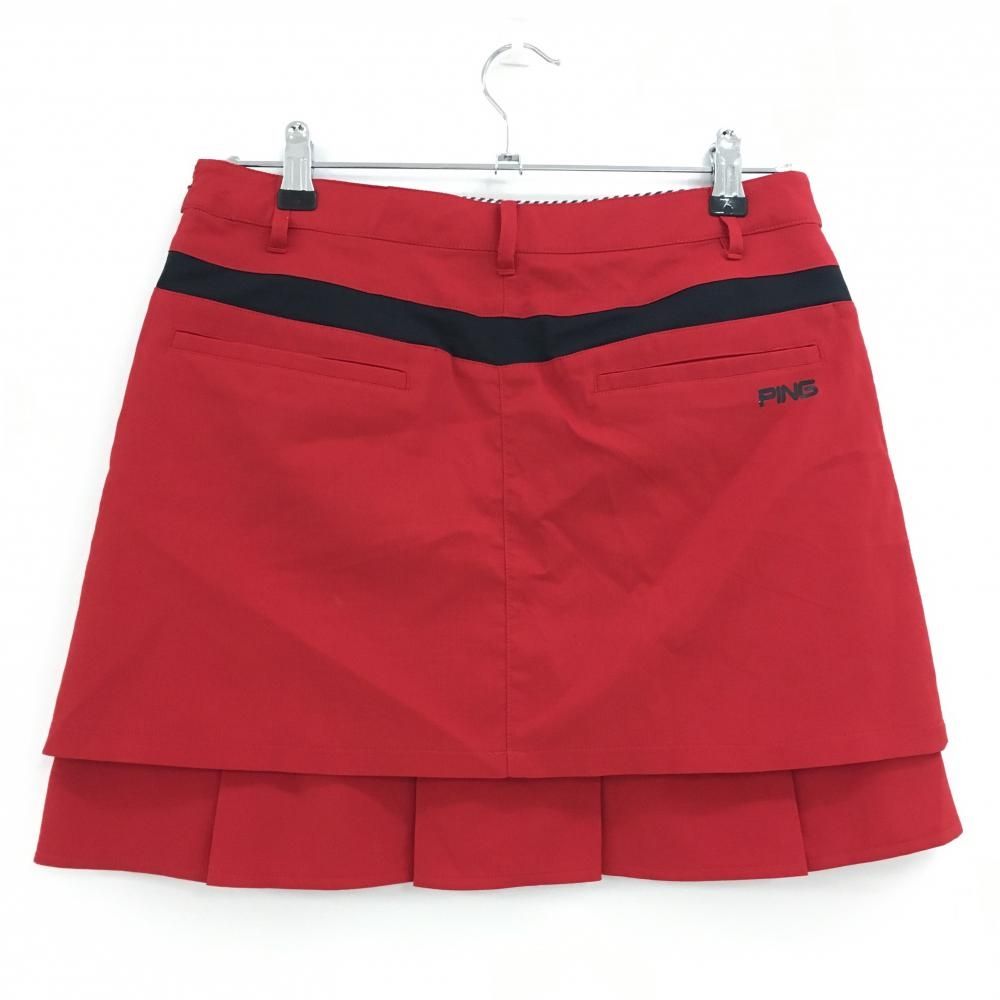PING レディース ゴルフスカート 赤 ピン（PING）（レディース）ゴルフウェア 速乾 ジャカードストレッチ
