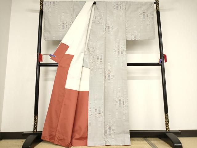 平和屋着物○本場大島紬 白大島 一元7マルキ 変わり間道 正絹 逸品