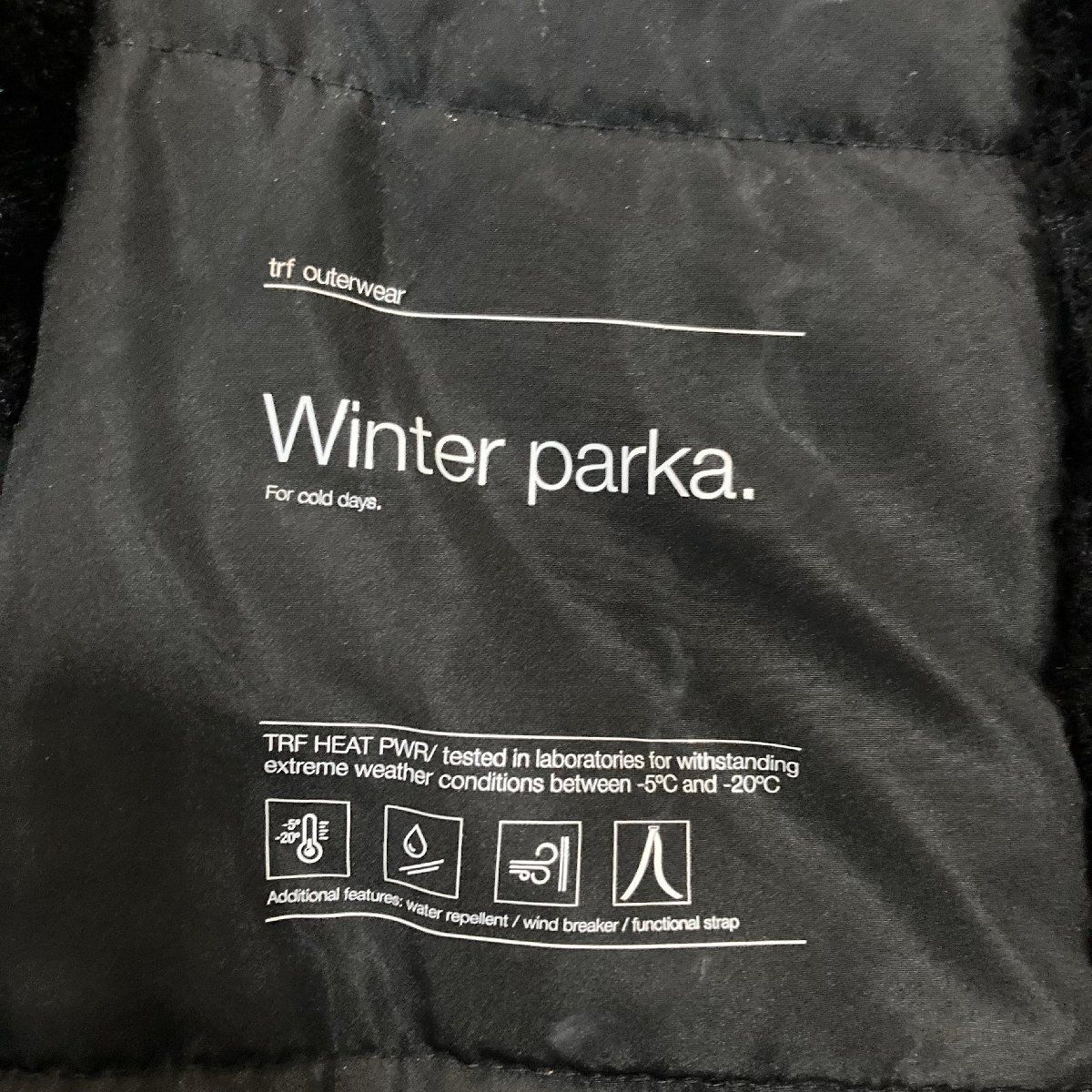 中古○ZARA/ザラ○ trf モッズコート ボア ブラック ファー付き