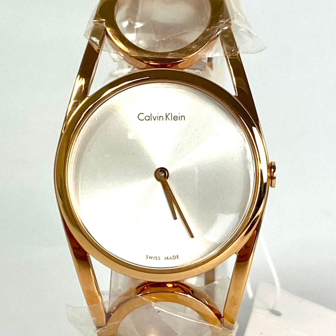 未使用】カルバンクライン Round クォーツ シルバー ピンク 未使用】カルバンクライン Round クォーツ シルバー ピンク