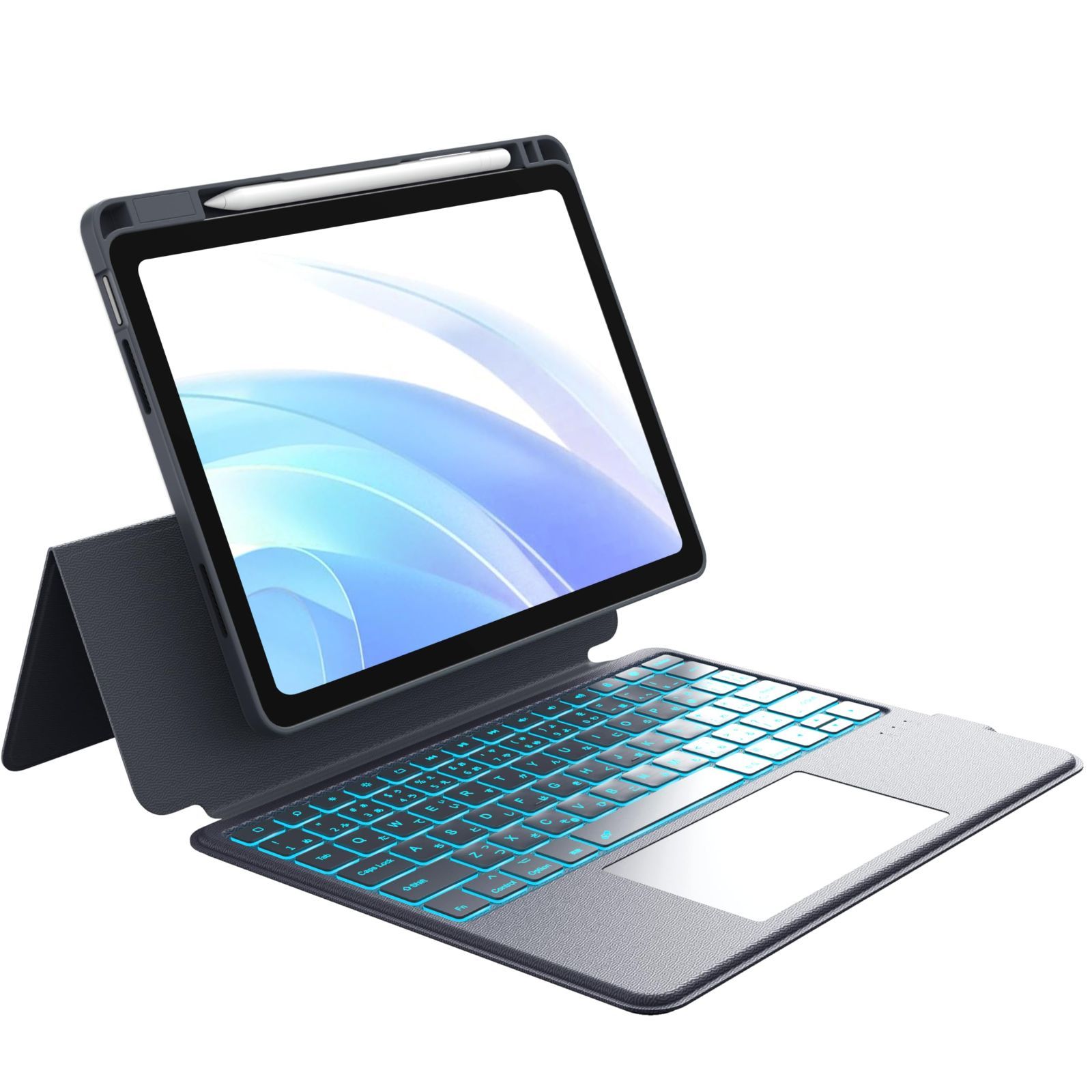 人気商品 マグネット着脱式 キーボード ipad 第10世代 用頑丈キーボードケース ケース 多機能タッチパッド搭載 7色バックライト 10世代 15°～180°調整 ブラケット落下防止 耐傷性 type-c充電式 iPad ペンシルホルダー付き Pe
