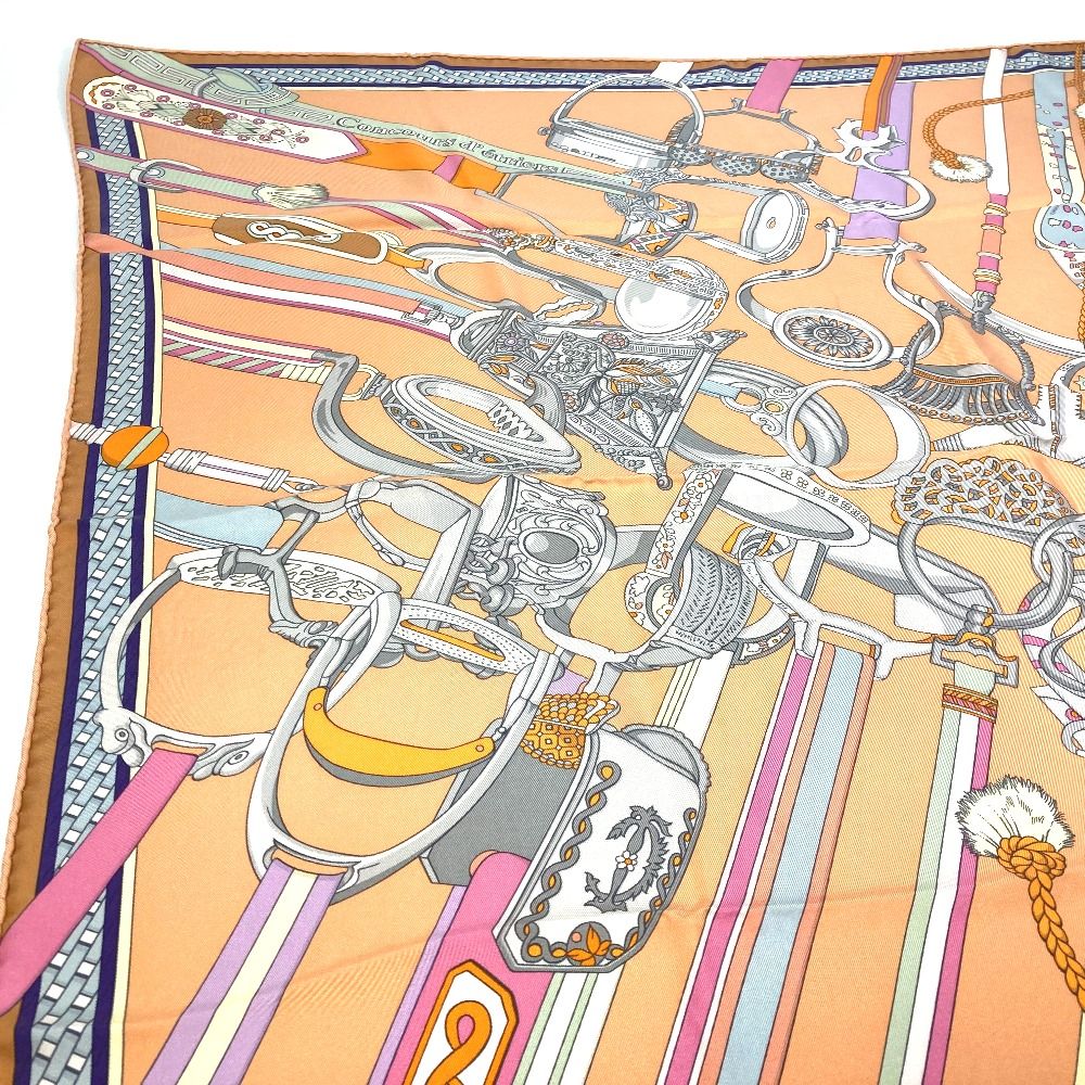 エルメス エトリエの競演 カレ ウォッシュ 90 スカーフ シルク