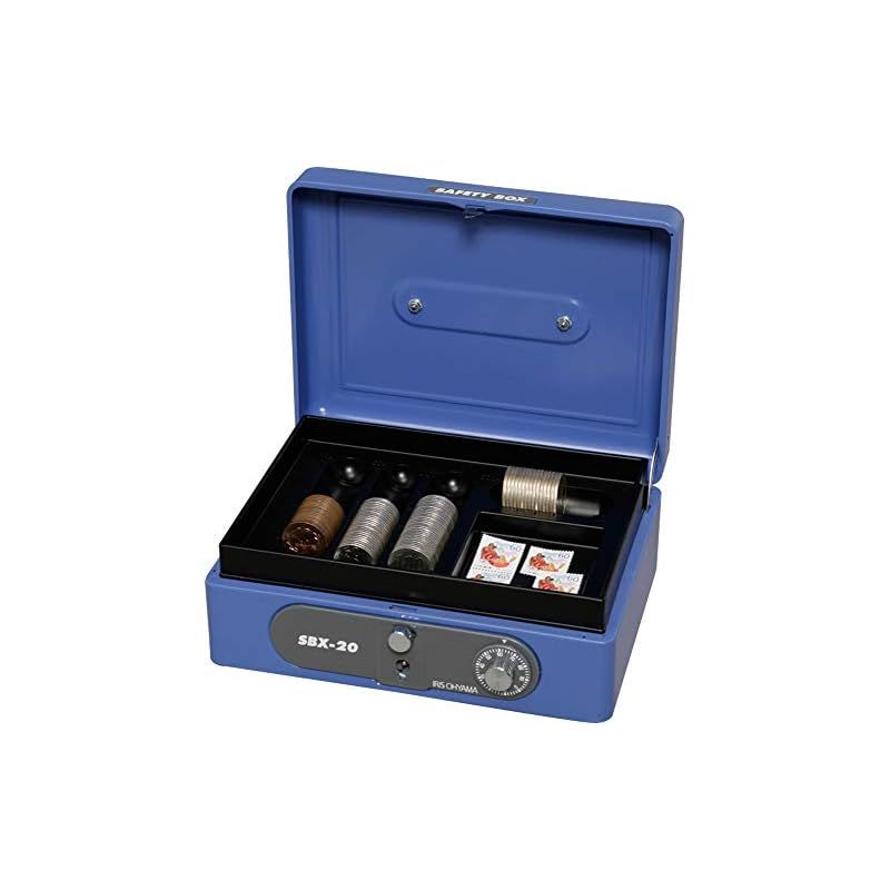 アイリスオーヤマ(IRIS OHYAMA) 金庫 手提げ金庫 ダイヤル式 ダブルロック A6 コンパクト SBX-A6 ブルー 0