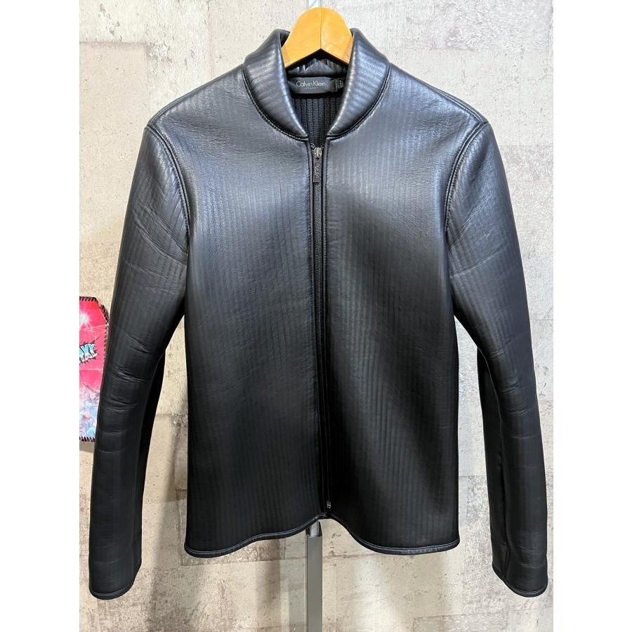 極美品 カルバンクライン コレクション イタリア製 ラムレザー