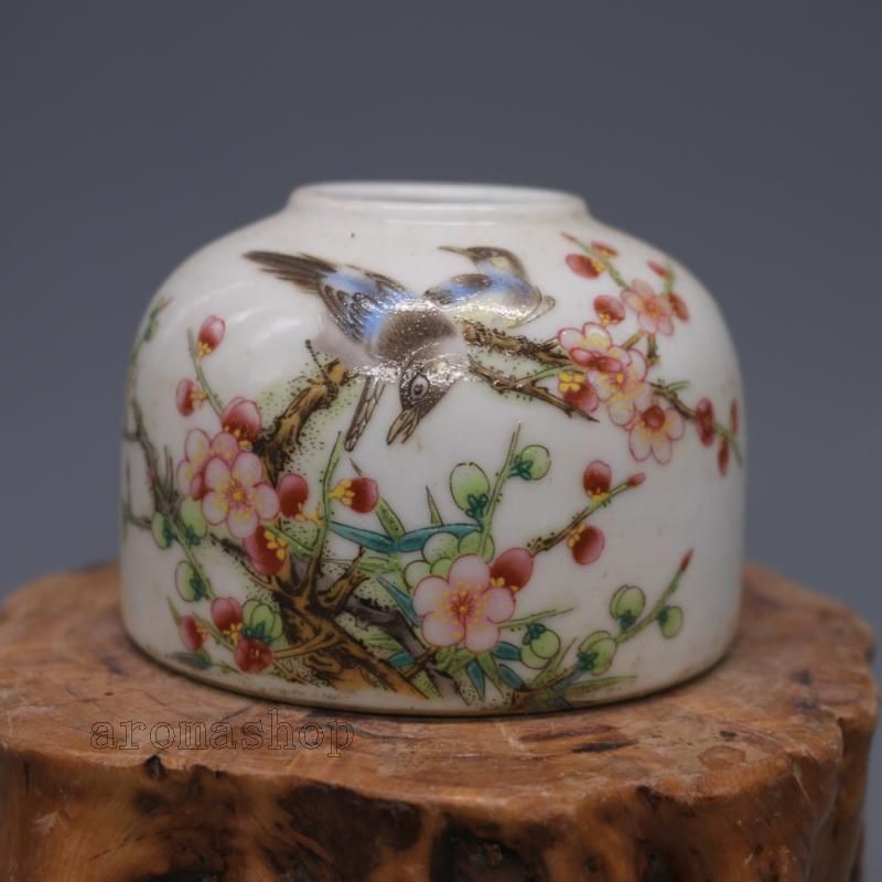 パステル喜上眉梢紋水盆 景徳鎮 陶磁器 装飾品 現代工芸品 美術
