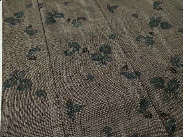 平和屋着物○本場大島紬 9マルキ 泥染め 蔦の葉花文 当田安憲作 証紙