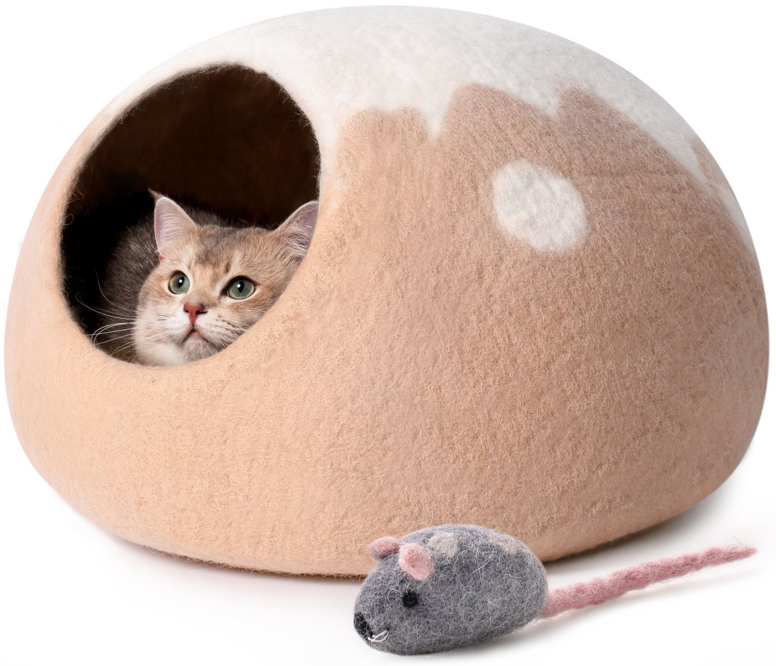数量 猫ハウス 猫ベッド キャットハウス ウールフェルト 暖かい 洗える 冬 頑丈 ドーム ドーム型 人気 北欧 フエルト製 ハンドメイド ハウス ねこ ベッド キャットハウス 猫 WP087