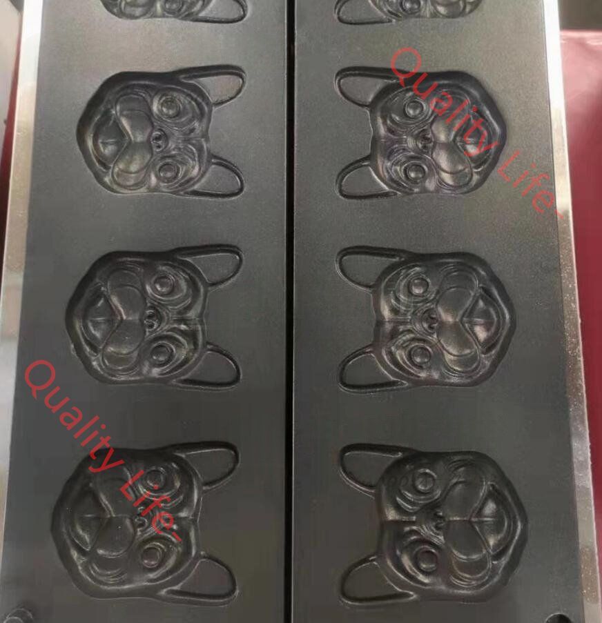 犬の頭焼き機 犬の形 ワッフル マシン ワッフルメーカー 4個焼き 単相１0０V 業務用