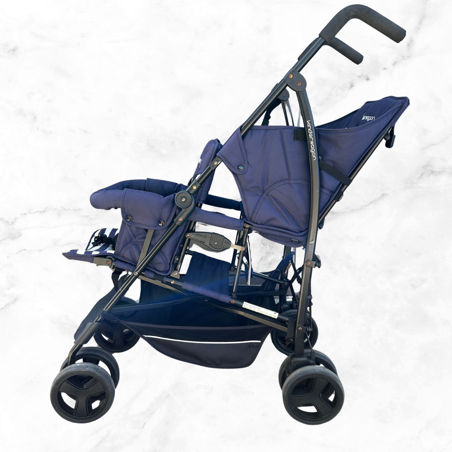 kinderwagon 2人乗りベビーカー ネイビー