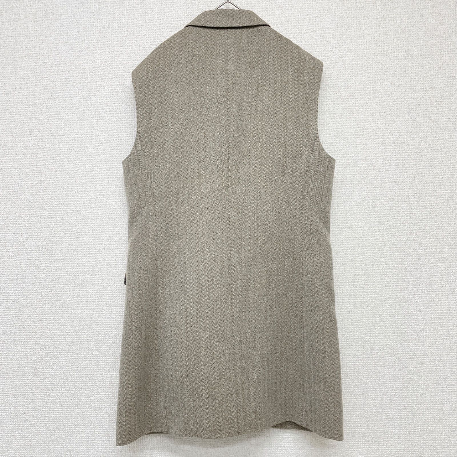 PHOTO COPIEU フォトコピュー ロングジレ ベスト ヘリンボーン柄 ダブル ウール 日本製 ベージュ 36