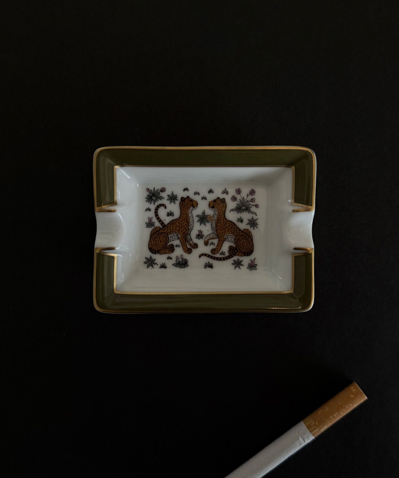 HERMES - エルメス LES LEOPARDS アッシュトレイ インテリア /RF3 Vintage Hermès panther ashtray ヴィンテージ LES LEOPARDS