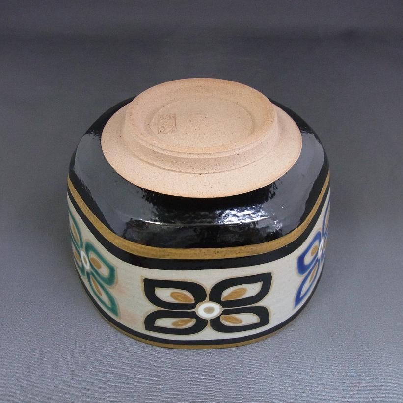 Ｔ８６１　数茶碗　十客『黒仁清　七宝』『田中香泉 造』　共箱　茶道具 T861 数茶碗 十客『黒仁清 七宝』『田中香泉 造』 共箱 茶道具 清水焼