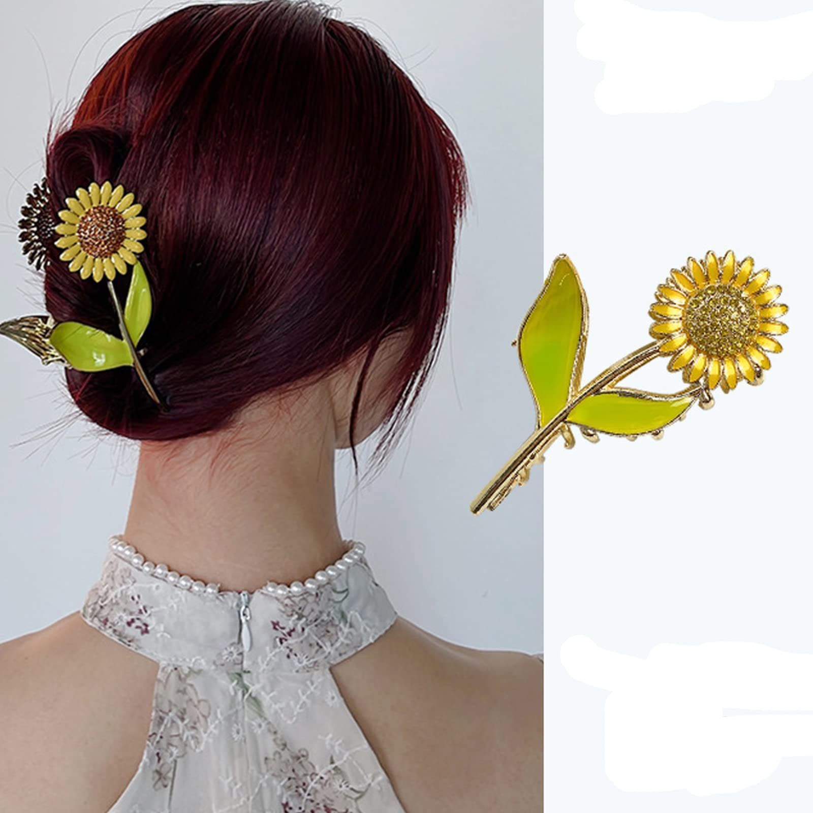  クリップ レディース用 贈り物 大きめ おしゃれ 韓国風 髪留め オフィス 髪飾り ヘア シンプル ヒマワリ ヘアクリップ バンスクリップ HAPVITAL クリップ クリップ 輪ゴム