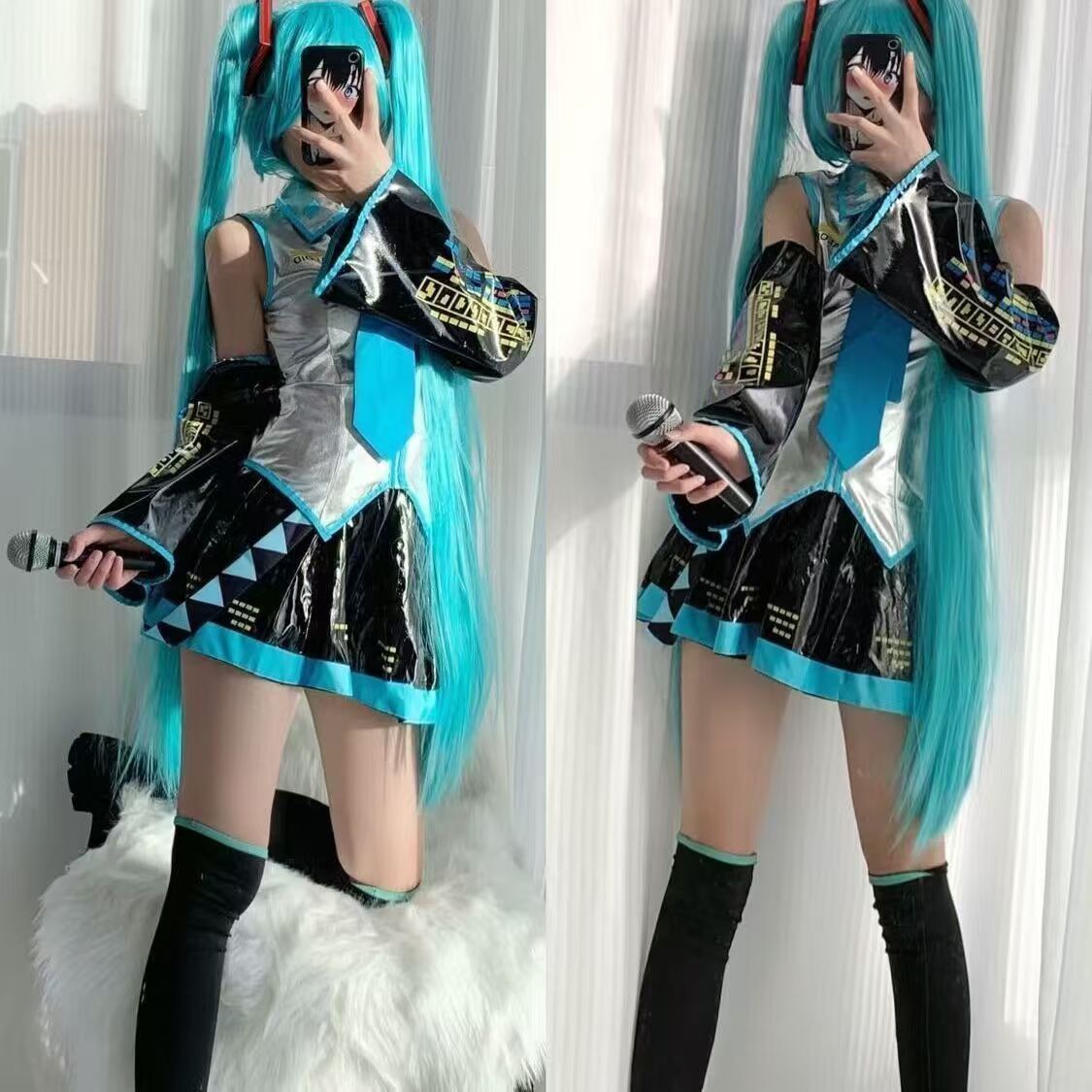 Cosplay コスプレ衣装 初音ミク 通常V ウイッグ付き コスチューム ボーカロイドシリーズ 風 ボディースーツ 制服 グッズコスプレ キャラ